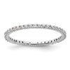14k White Gold Polished Size 9 Shared Prong 1/2 carat Diamond Complete Eternity Band