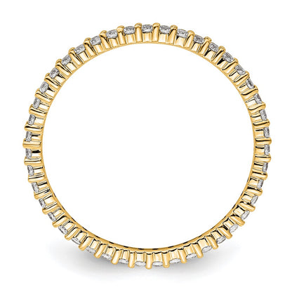 14k Polished Size 9 Shared Prong 1/2 carat Diamond Complete Eternity Band