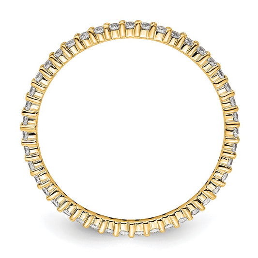 14k Polished Size 9 Shared Prong 1/2 carat Diamond Complete Eternity Band