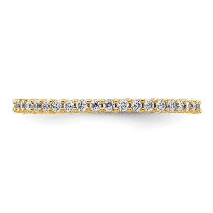 14k Polished Size 9 Shared Prong 1/2 carat Diamond Complete Eternity Band