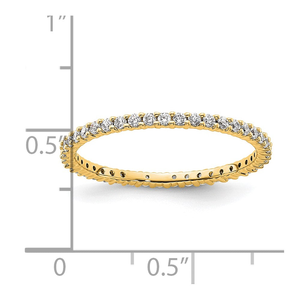 14k Polished Size 9 Shared Prong 1/2 carat Diamond Complete Eternity Band