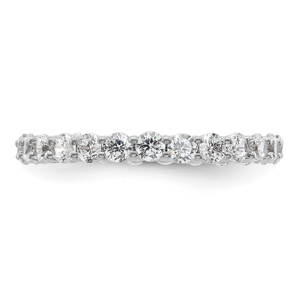 14k White Gold Polished Size 4 Shared Prong 1 carat Diamond Complete Eternity Band
