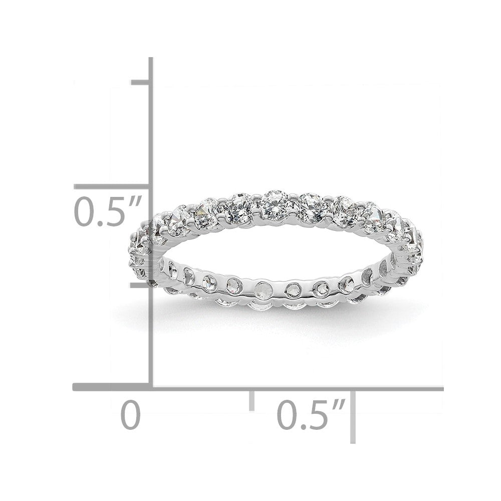 14k White Gold Polished Size 4 Shared Prong 1 carat Diamond Complete Eternity Band