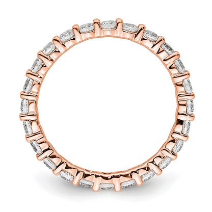 14k Rose Gold Polished Size 5.5 Shared Prong 1 carat Diamond Complete Eternity Band