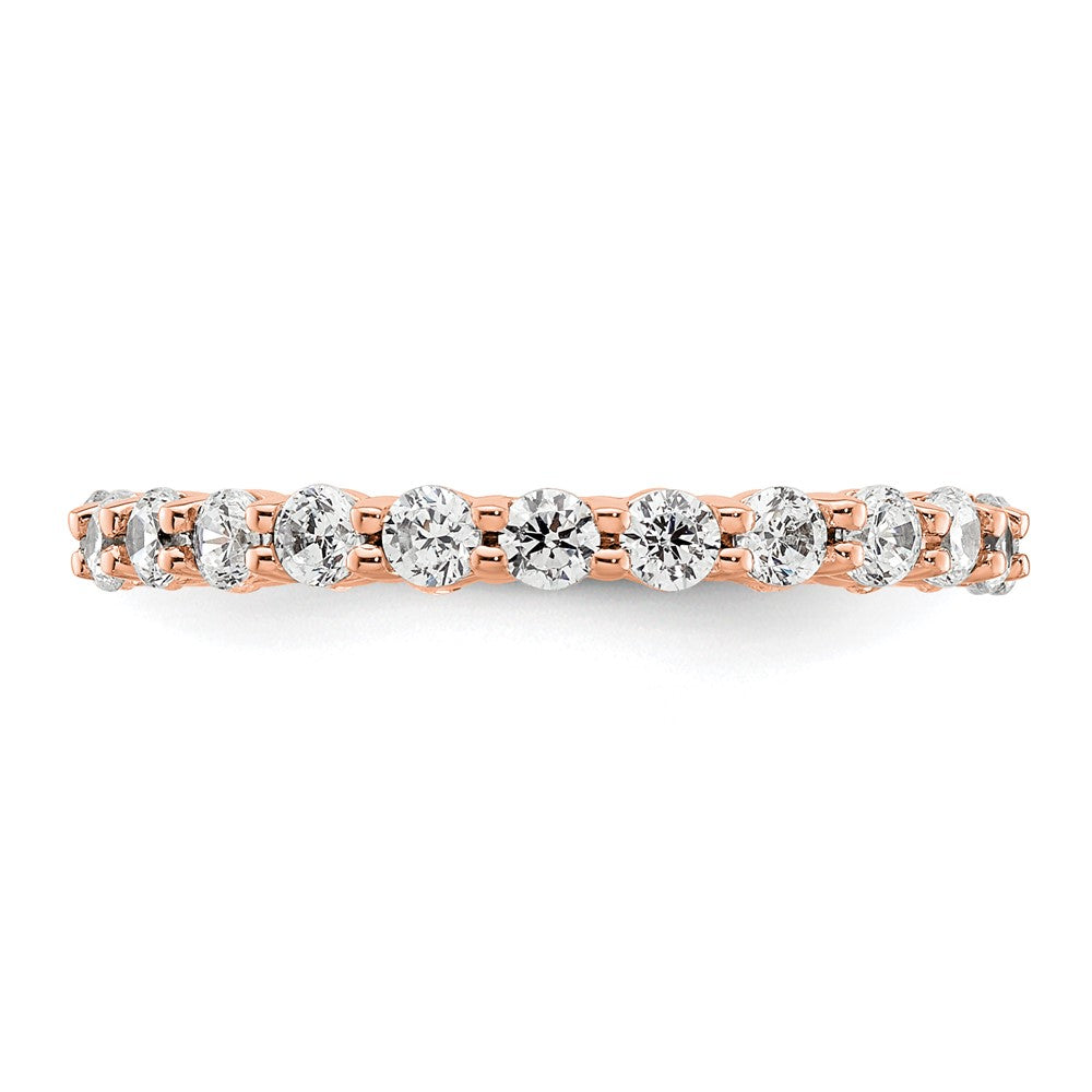 14k Rose Gold Polished Size 5 Shared Prong 1 carat Diamond Complete Eternity Band