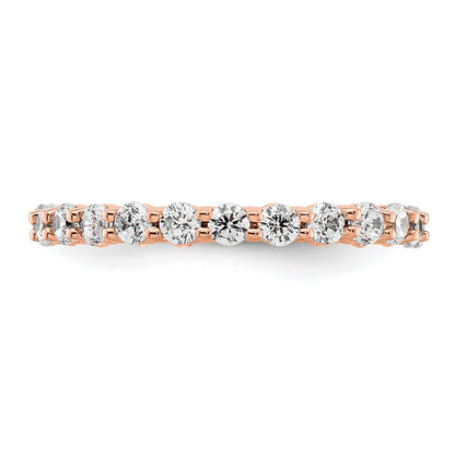 14k Rose Gold Polished Size 5 Shared Prong 1 carat Diamond Complete Eternity Band