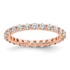 14k Rose Gold Polished Size 5.5 Shared Prong 1 carat Diamond Complete Eternity Band