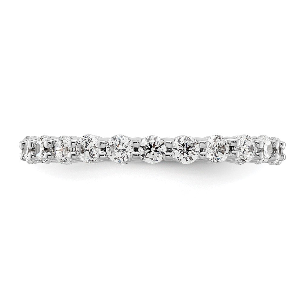 14k White Gold Polished Size 5.5 Shared Prong 1 carat Diamond Complete Eternity Band