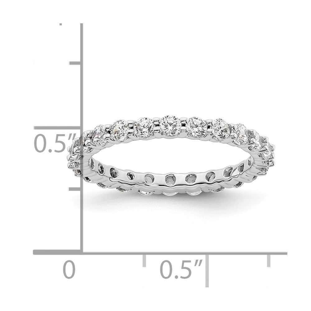14k White Gold Polished Size 5 Shared Prong 1 carat Diamond Complete Eternity Band