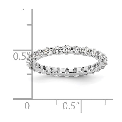 14k White Gold Polished Size 5 Shared Prong 1 carat Diamond Complete Eternity Band