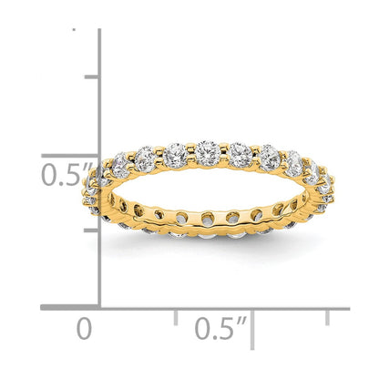 14k Polished Size 5 Shared Prong 1 carat Diamond Complete Eternity Band