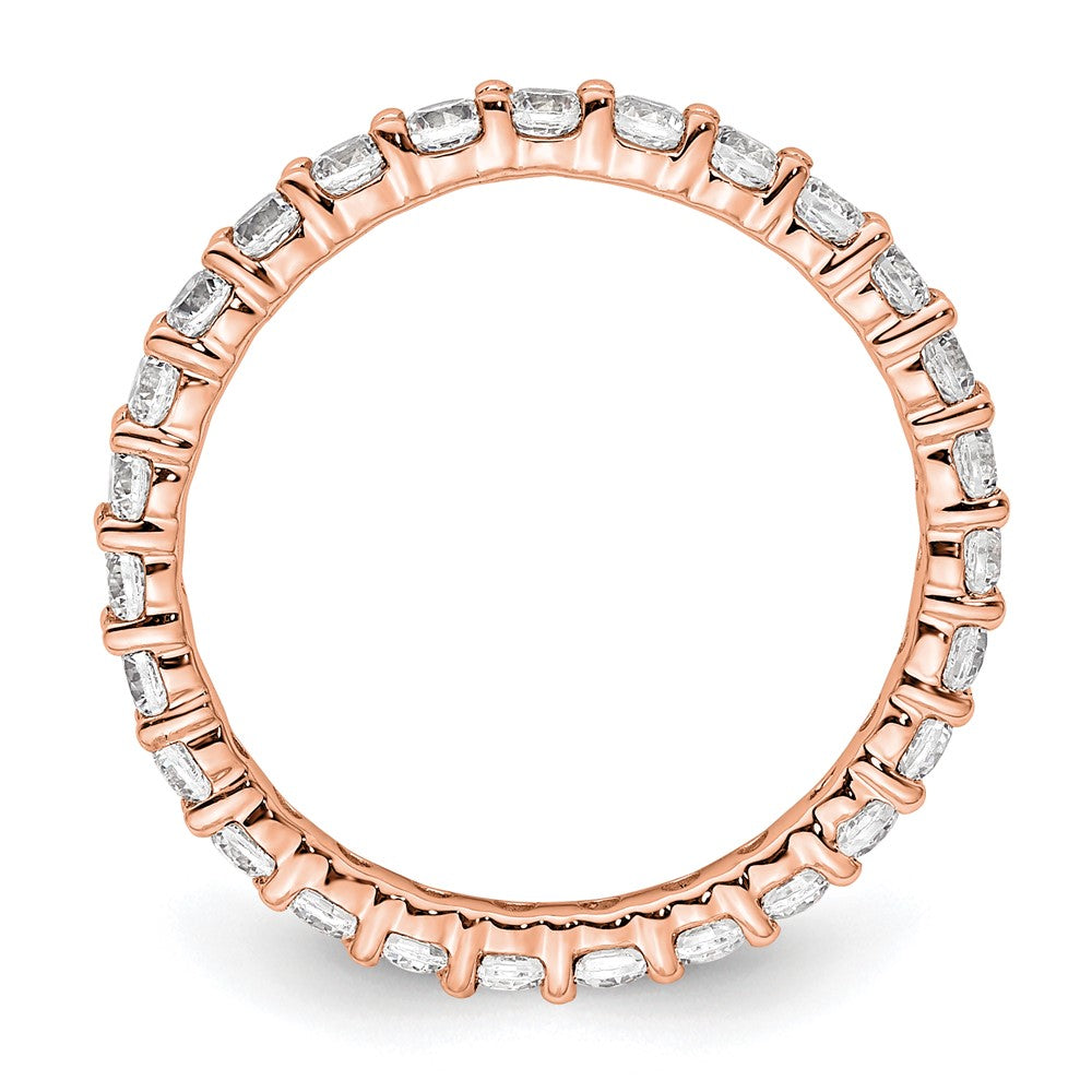 14k Rose Gold Polished Size 6.5 Shared Prong 1 carat Diamond Complete Eternity Band