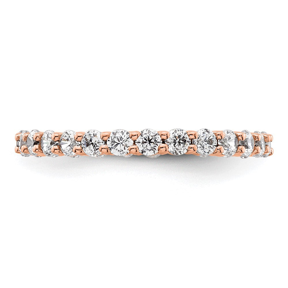 14k Rose Gold Polished Size 6.5 Shared Prong 1 carat Diamond Complete Eternity Band
