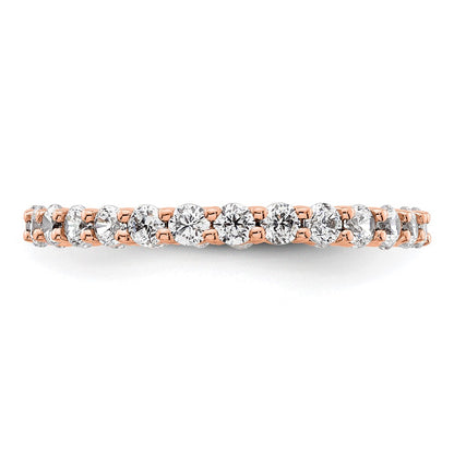 14k Rose Gold Polished Size 6.5 Shared Prong 1 carat Diamond Complete Eternity Band