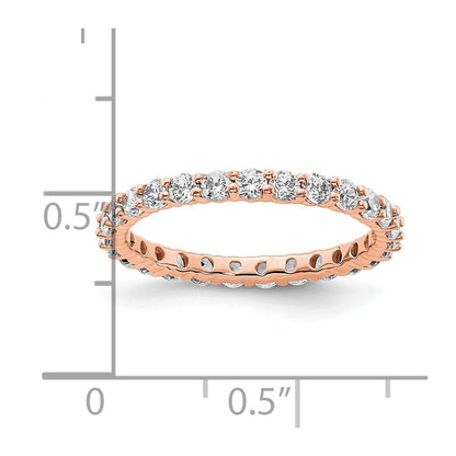 14k Rose Gold Polished Size 6.5 Shared Prong 1 carat Diamond Complete Eternity Band