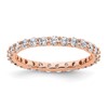 14k Rose Gold Polished Size 6 Shared Prong 1 carat Diamond Complete Eternity Band