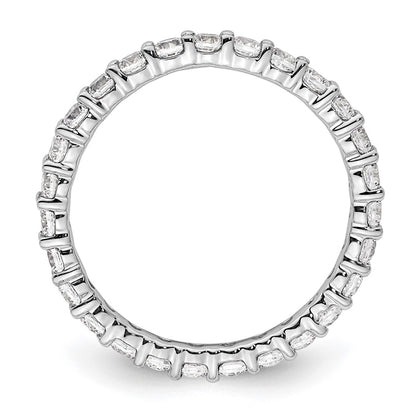 14k White Gold Polished Size 6 Shared Prong 1 carat Diamond Complete Eternity Band