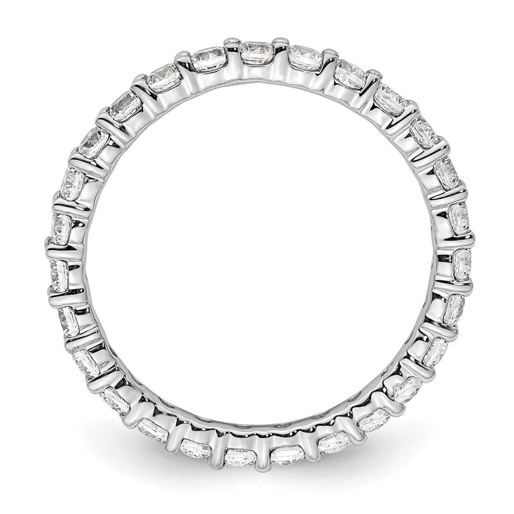 14k White Gold Polished Size 6.5 Shared Prong 1 carat Diamond Complete Eternity Band