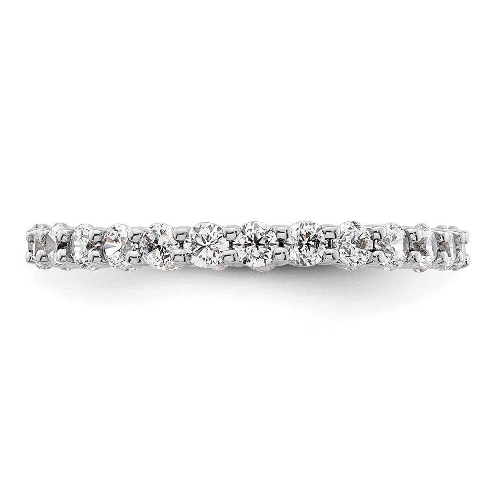 14k White Gold Polished Size 6.5 Shared Prong 1 carat Diamond Complete Eternity Band