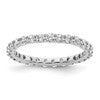 14k White Gold Polished Size 6.5 Shared Prong 1 carat Diamond Complete Eternity Band