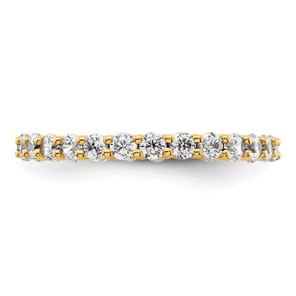 14k Polished Size 6 Shared Prong 1 carat Diamond Complete Eternity Band