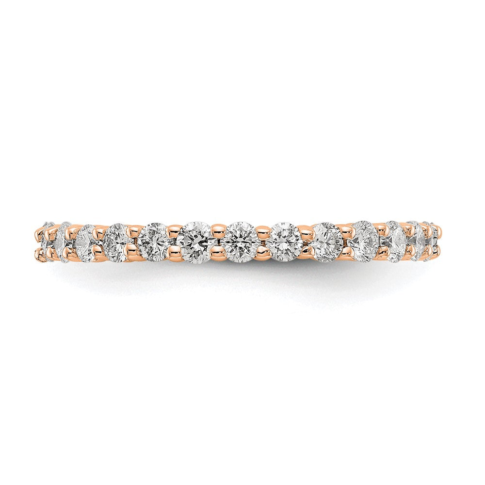 14k Rose Gold Polished Size 7 Shared Prong 1 carat Diamond Complete Eternity Band