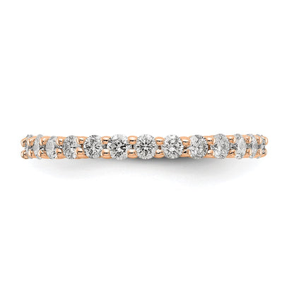 14k Rose Gold Polished Size 7 Shared Prong 1 carat Diamond Complete Eternity Band
