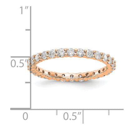 14k Rose Gold Polished Size 7 Shared Prong 1 carat Diamond Complete Eternity Band
