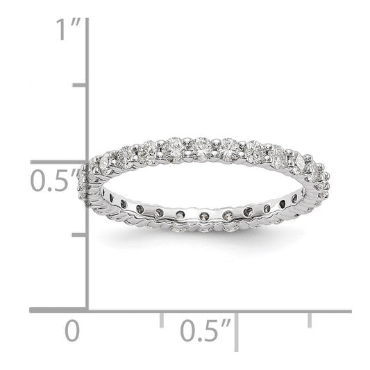 14k White Gold 1 carat Lab Grown Diamond VS/SI+ G+ Complete Size 5.5 Shared Prong Eternity Band