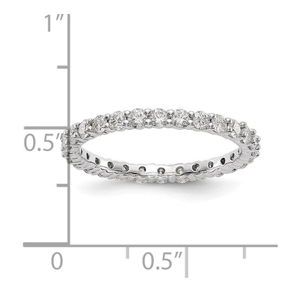 14k White Gold 1 carat Lab Grown Diamond VS/SI+ G+ Complete Size 8 Shared Prong Eternity Band
