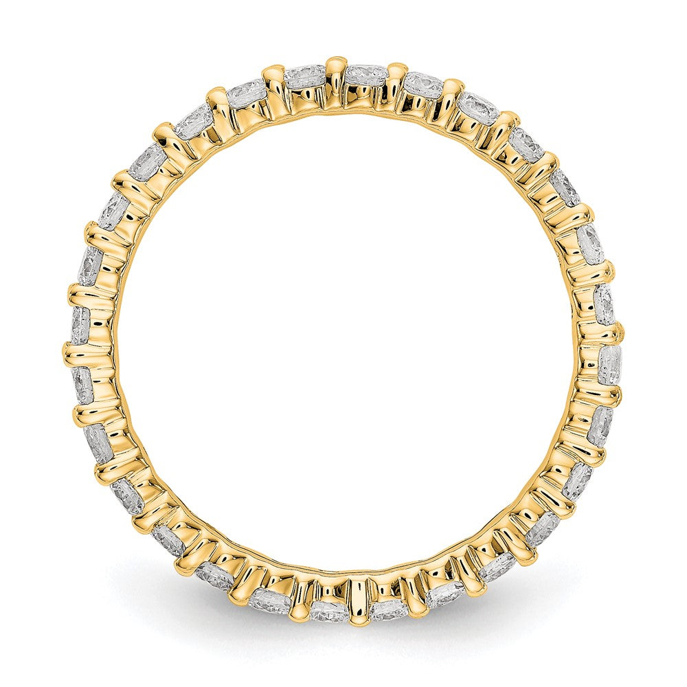 14k Polished Size 7 Shared Prong 1 carat Diamond Complete Eternity Band