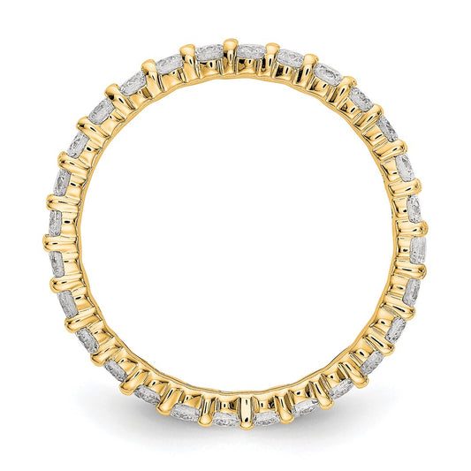 14k Polished Size 7 Shared Prong 1 carat Diamond Complete Eternity Band
