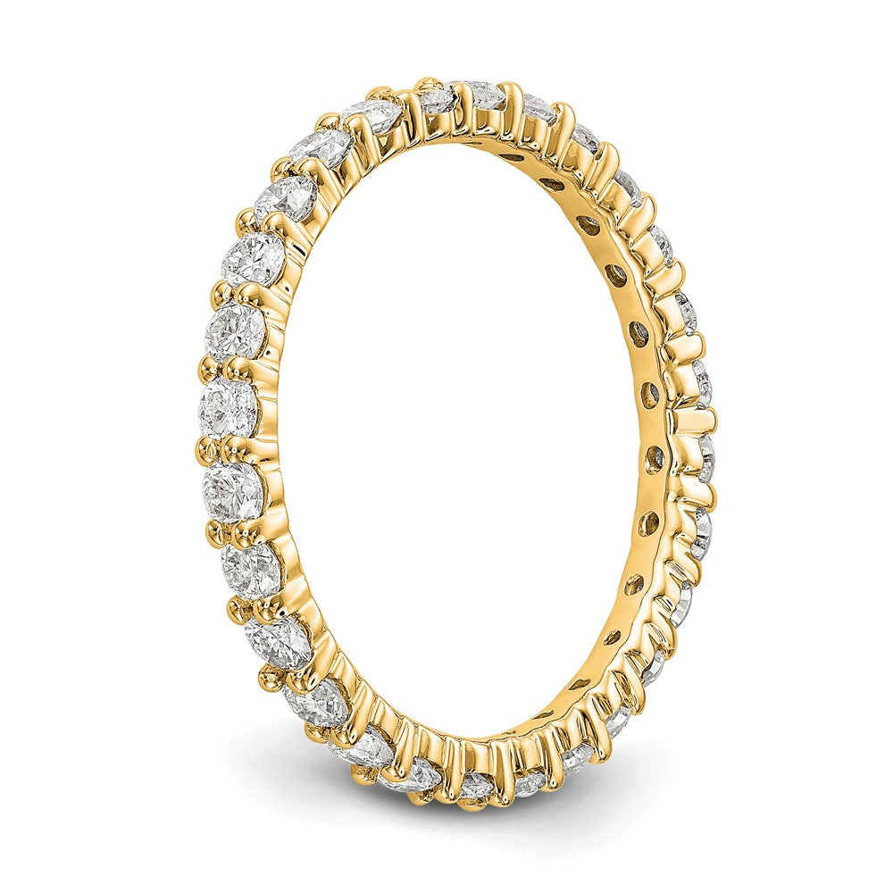 14k Polished Size 7 Shared Prong 1 carat Diamond Complete Eternity Band