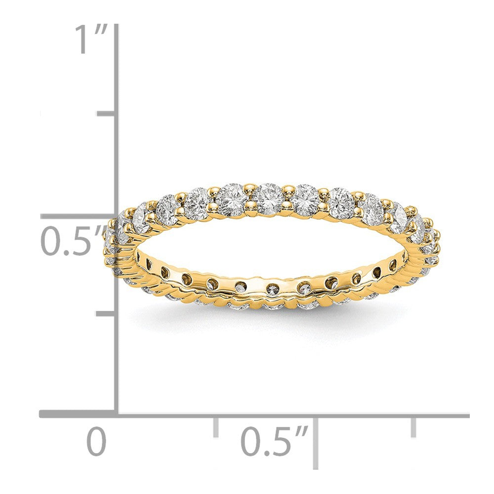 14k Polished Size 7 Shared Prong 1 carat Diamond Complete Eternity Band