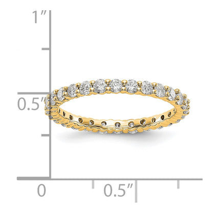 14k Polished Size 7 Shared Prong 1 carat Diamond Complete Eternity Band
