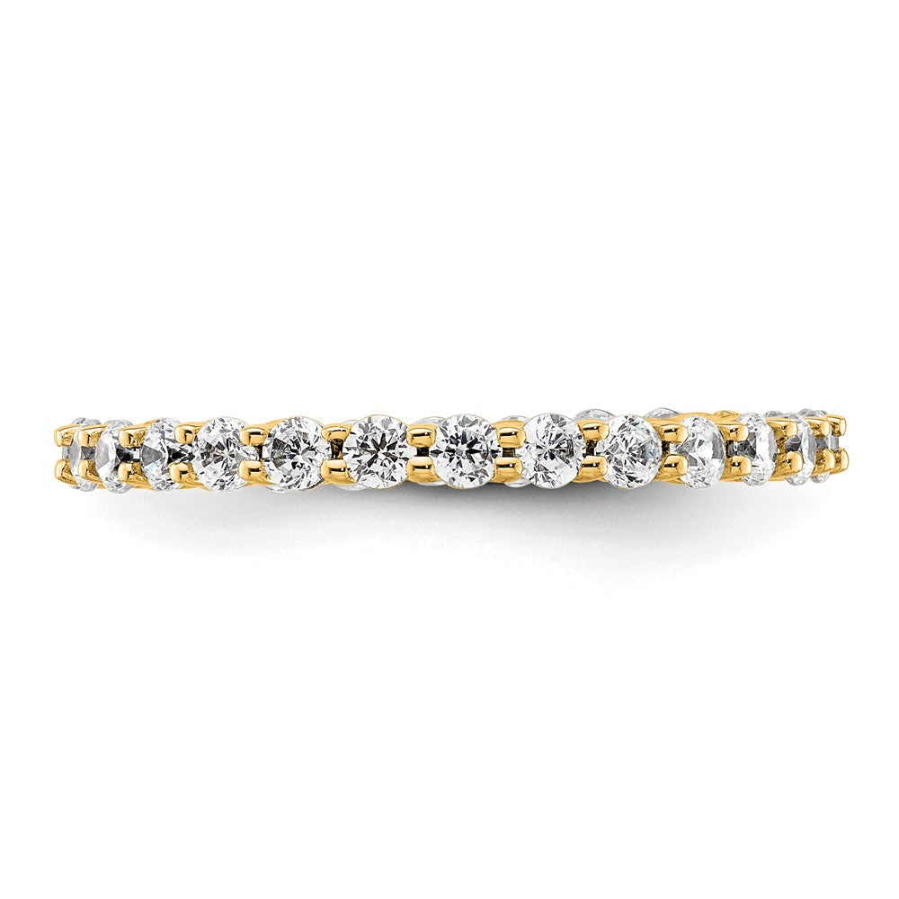 14k Polished Size 8 Shared Prong 1 carat Diamond Complete Eternity Band