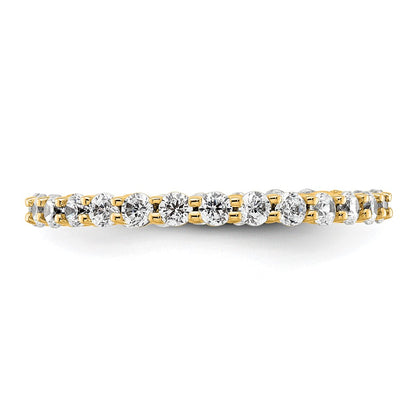 14k Polished Size 8 Shared Prong 1 carat Diamond Complete Eternity Band