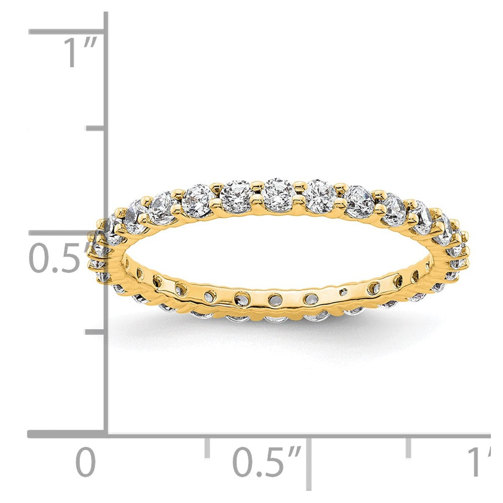 14k Polished Size 8 Shared Prong 1 carat Diamond Complete Eternity Band