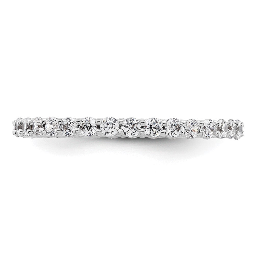 14k White Gold Polished Size 9 Shared Prong 1 carat Diamond Complete Eternity Band