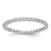 14k White Gold Polished Size 9 Shared Prong 1 carat Diamond Complete Eternity Band