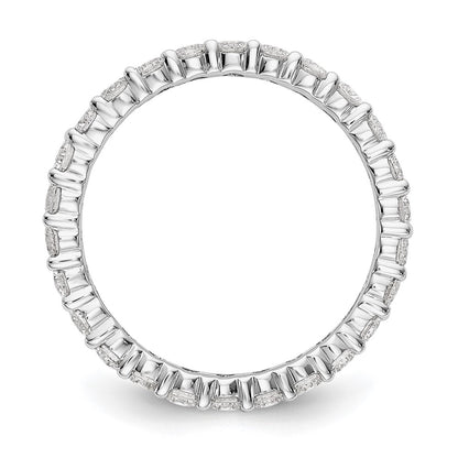 14k White Gold 1 1/2 carat Lab Grown Diamond VS/SI+ G+ Complete Size 4 Shared Prong Eternity Band