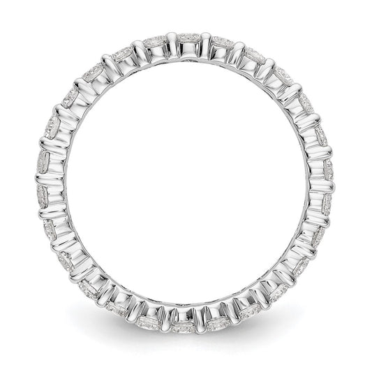 14k White Gold 1 1/2 carat Lab Grown Diamond VS/SI+ G+ Complete Size 7 Shared Prong Eternity Band