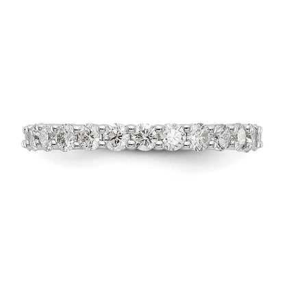 14k White Gold 1 1/2 carat Lab Grown Diamond VS/SI+ G+ Complete Size 5.5 Shared Prong Eternity Band