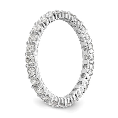 14k White Gold 1 1/2 carat Lab Grown Diamond VS/SI+ G+ Complete Size 4 Shared Prong Eternity Band
