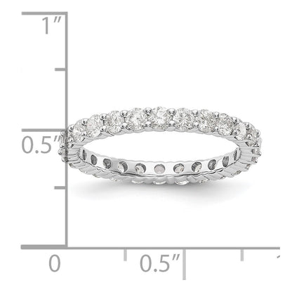 14k White Gold 1 1/2 carat Lab Grown Diamond VS/SI+ G+ Complete Size 4 Shared Prong Eternity Band
