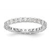 14k White Gold 1 1/2 carat Lab Grown Diamond VS/SI+ G+ Complete Size 4 Shared Prong Eternity Band
