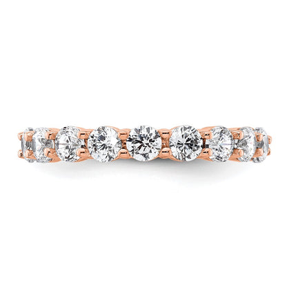 14k Rose Gold Polished Size 4 Shared Prong 2 carat Diamond Complete Eternity Band