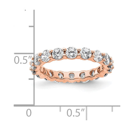14k Rose Gold Polished Size 4 Shared Prong 2 carat Diamond Complete Eternity Band