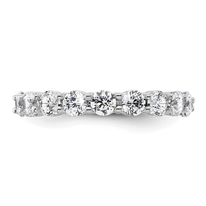 14k White Gold Polished Size 4 Shared Prong 2 carat Diamond Complete Eternity Band