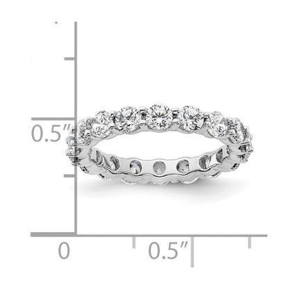 14k White Gold Polished Size 4 Shared Prong 2 carat Diamond Complete Eternity Band